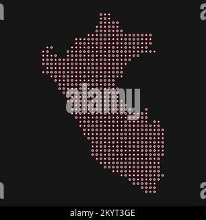 Peru Map Silhouette Pixelated generative pattern illustration Stock Vector