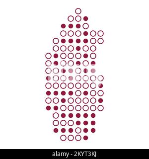 Qatar Map Silhouette Pixelated generative pattern illustration Stock ...