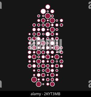 Qatar Map Silhouette Pixelated generative pattern illustration Stock ...