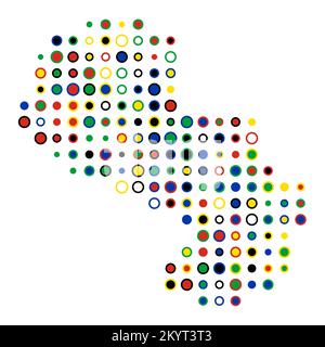 Paraguay Map Silhouette Pixelated generative pattern illustration Stock Vector