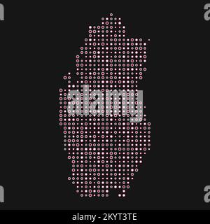 Qatar Map Silhouette Pixelated generative pattern illustration Stock ...