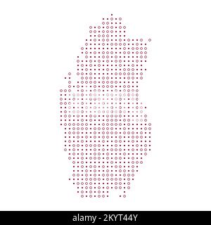 Qatar Map Silhouette Pixelated generative pattern illustration Stock ...