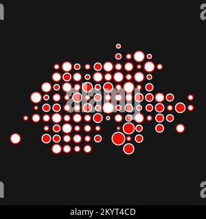 Switzerland Map Silhouette Pixelated generative pattern illustration Stock Vector