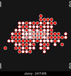 Switzerland Map Silhouette Pixelated generative pattern illustration Stock Vector