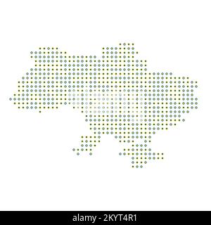 Ukraine Map Silhouette Pixelated generative pattern illustration Stock Vector