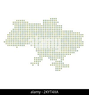 Ukraine Map Silhouette Pixelated generative pattern illustration Stock Vector