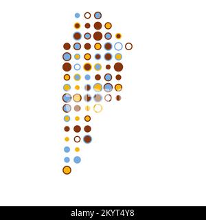 Argentina Map Silhouette Pixelated generative pattern illustration Stock Vector