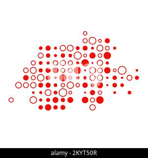 Switzerland Map Silhouette Pixelated generative pattern illustration Stock Vector