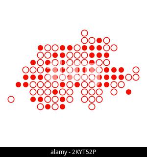 Switzerland Map Silhouette Pixelated generative pattern illustration Stock Vector