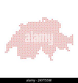 Switzerland Map Silhouette Pixelated generative pattern illustration Stock Vector