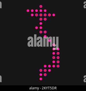 Vietnam Map Silhouette Pixelated generative pattern illustration Stock Vector