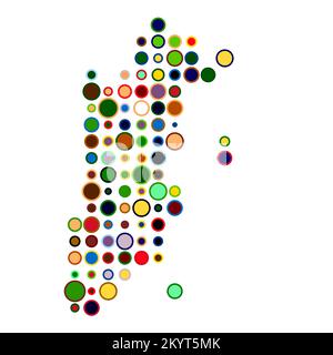 Belize Map Silhouette Pixelated generative pattern illustration Stock ...