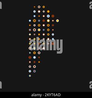 Argentina Map Silhouette Pixelated generative pattern illustration Stock Vector
