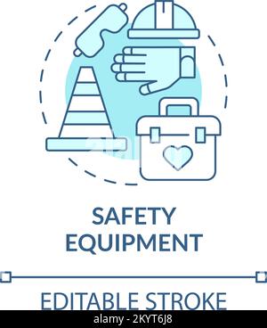 Safety equipment turquoise concept icon Stock Vector
