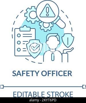 Safety officer turquoise concept icon Stock Vector