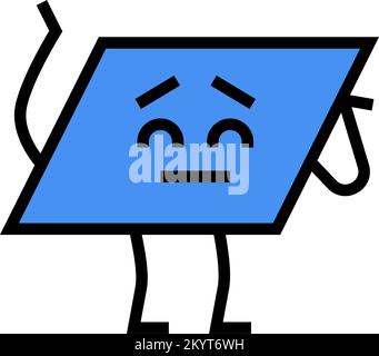parallelogram geometric shape character color icon vector illustration ...