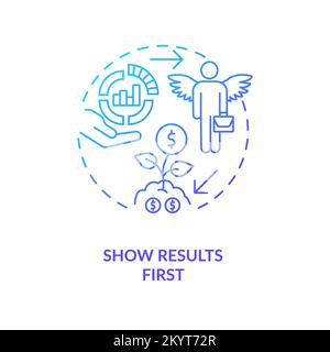 Show results first blue gradient concept icon Stock Vector