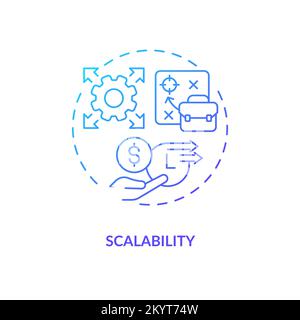 Scalability blue gradient concept icon Stock Vector