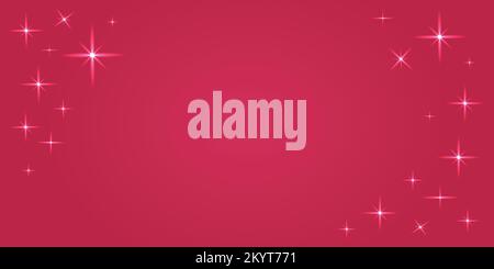 Abstract background with copy space. Pantone 2023 color Viva magenta. Vibrant pink horizontal rectangular web banner. Vector gradient illustration. Stock Vector