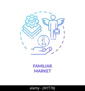 Familiar market blue gradient concept icon Stock Vector