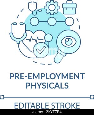 Pre-employment physicals turquoise concept icon Stock Vector