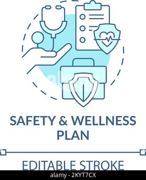 Safety and wellness plan turquoise concept icon Stock Vector