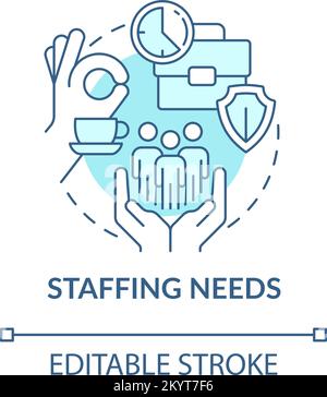 Staffing needs turquoise concept icon Stock Vector