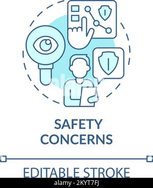 Safety concerns turquoise concept icon Stock Vector