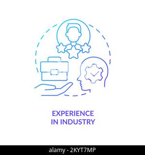 Experience in industry blue gradient concept icon Stock Vector