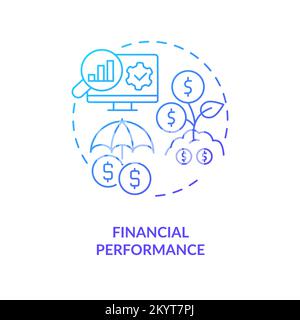Financial performance blue gradient concept icon Stock Vector