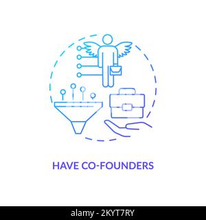 Have co-founders blue gradient concept icon Stock Vector