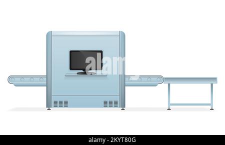 airport baggage scanner vector illustration isolated on white background Stock Vector