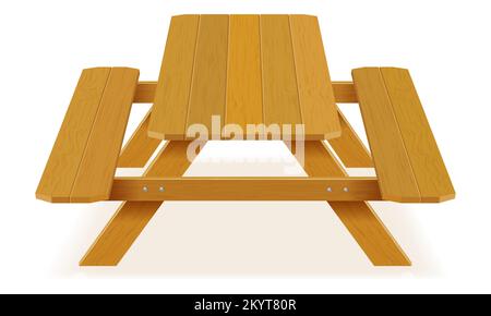 benches with a picnic table in the garden or park vector illustration isolated on white background Stock Vector