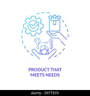 Product that meets needs blue gradient concept icon Stock Vector