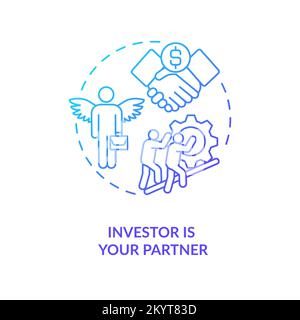 Investor is your partner blue gradient concept icon Stock Vector