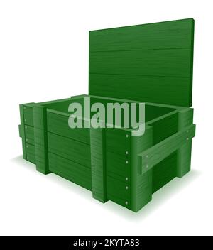 army wooden box for weapons and ammunition vector illustration isolated on white background Stock Vector