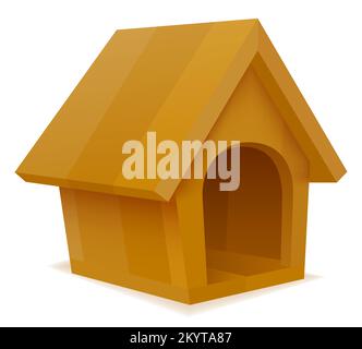 dogouse for dogs made of wood vector illustration vector illustration isolated on white background Stock Vector