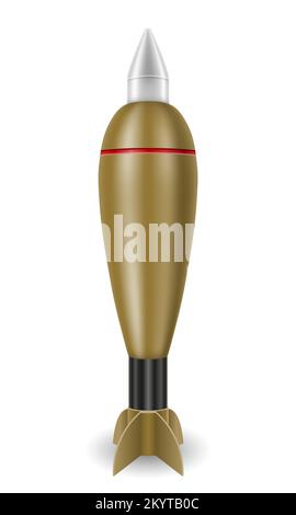mortar military mine bomb vector illustration isolated on white background Stock Vector