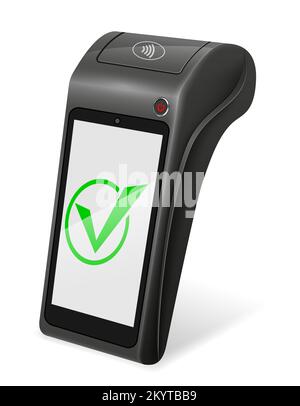 pos terminal for contactless payment for products and services vector illustration isolated on white background Stock Vector