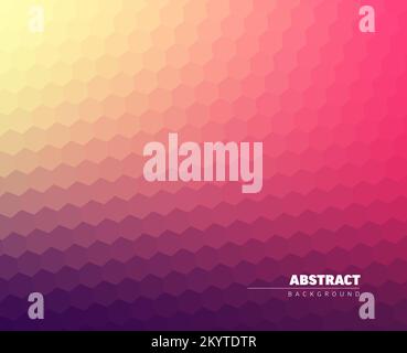 Abstract blurred background made from hexagons with place for your text. Modern background gradient from yellow to purple made from hexagons Stock Vector