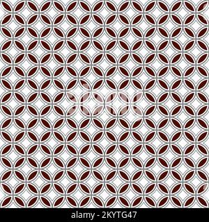 Flower Of Life Japanese Geometric Pattern. Geometric Pattern With Bulgarian Rose And Grey Colored Circles Stock Vector