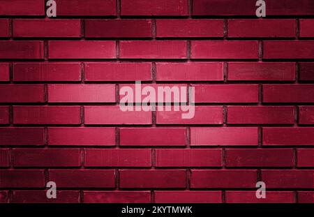 red brick backgroung wallpaper. Viva Magenta color background Stock Photo