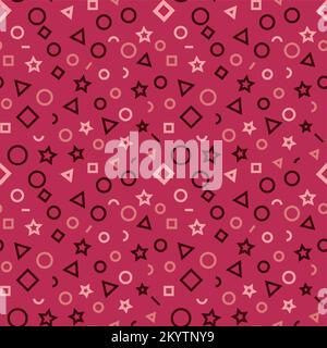 Viva Magenta color background. Abstract geometric pattern. seamless pattern, abstract geometric shapes Stock Vector