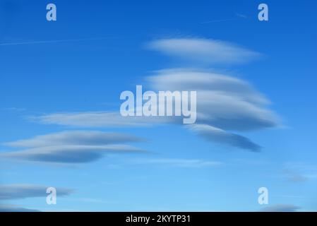 Lenticular Cloud Formation or Stratocumulus lenticular Clouds Stock Photo