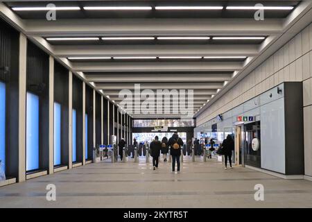 Ground level entrance to Bond Street Elizabeth Line station in Hanover Square, London, UK. Stock Photo