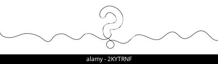 Question mark linear background. One continuous line drawing of question mark. Vector illustration. Question mark isolated Stock Vector
