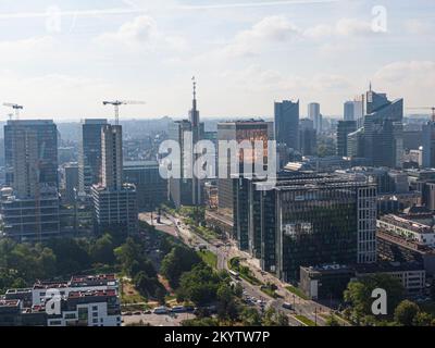 Brussels, Belgium - May 12, 2022: Urban landscape of the city of Brussels. Office district mixed with residential buildings in a residential area. Stock Photo