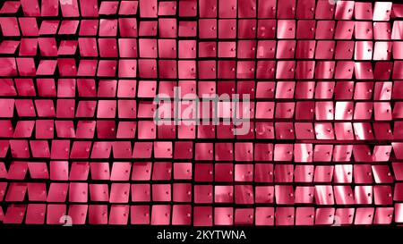 Festive mirror texture and abstract background. Trending color of 2023 - Viva Magenta. Stock Photo