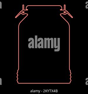 Neon milk can container iconred color vector illustration image flat style light Stock Vector