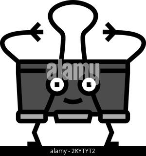 binder clip school character color icon vector illustration Stock Vector